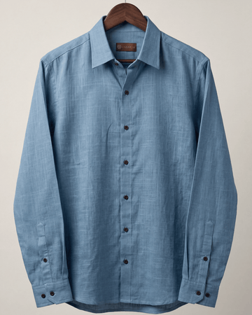 DUSTY BLUE LINEN SHIRT