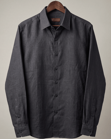 CHARCOAL BLACK LINEN SHIRT