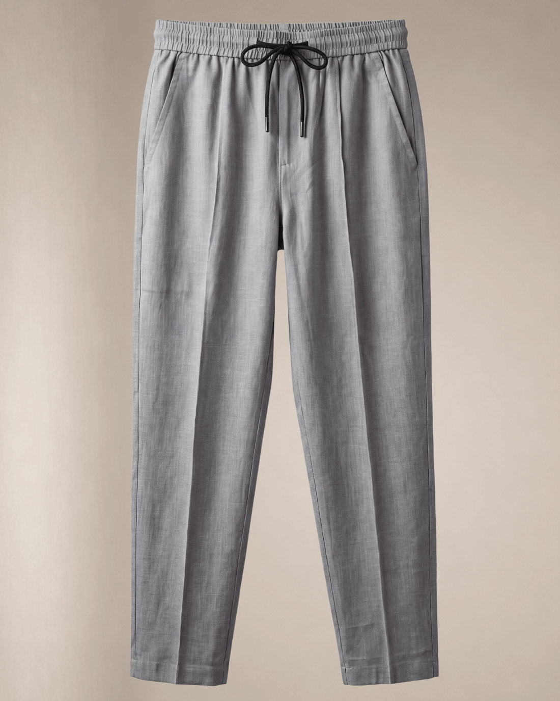 GREY CROSSHATCH LINEN TROUSER